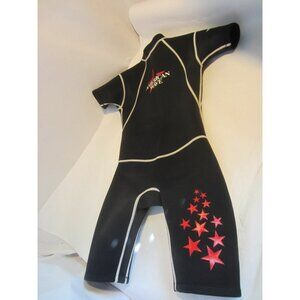AMERICAN WAVE black shortie neoprene wetsuit skin Junior Youth 4